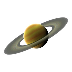 Saturn solar system ringed planet isolated illustration © BORIS