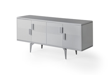 wooden Console isolated on white background . Wooden cabinet  . corner view .