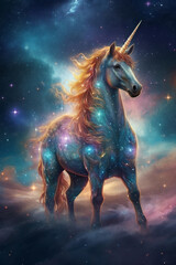 Fototapeta na wymiar Magical cute unicorn Ai generative