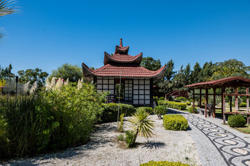 traditional buildings in a Japanese garden
