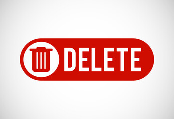 Delete button trash can, bin symbol. Delete web icon vector illustration