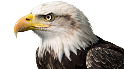 Portrait of an American bald eagle on a transparent background, Generative AI