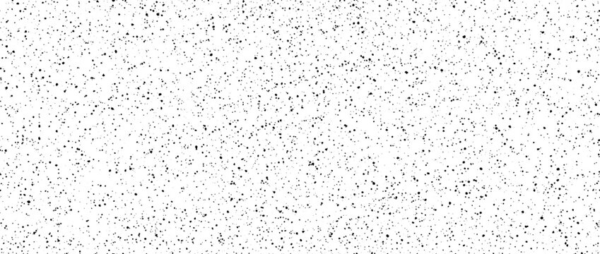 Seamless dotted pattern. Black noise grain repeating texture. Particles, splashes, drops, pieces, specks, speckles wallpaper. Random grunge grit background. Vector backdrop