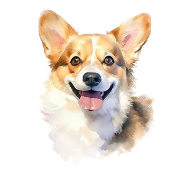 Cute corgi dog. Illustration AI Generative.
