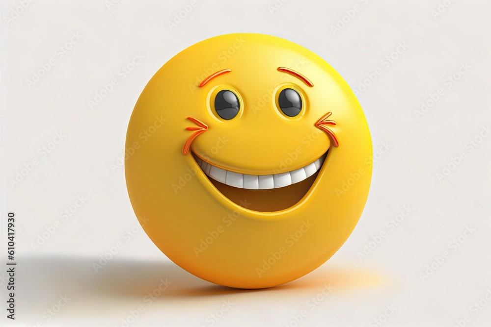 Sticker A happy Sun emoji isolated on a white background. Generative AI