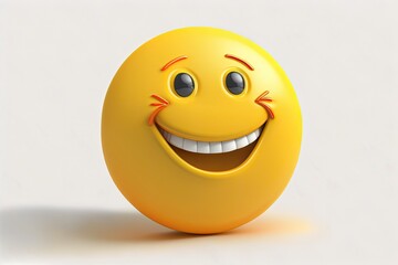 Fototapeta premium A happy Sun emoji isolated on a white background. Generative AI