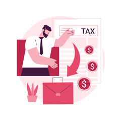 Corporation income tax returns abstract concept vector illustration. Company income return form, corporation accountancy, tax preparation, financial activity, corporate taxation abstract metaphor.