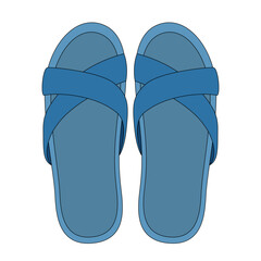 Vector blue summer open-toed flip flops shoes