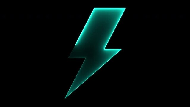 Neon lightning bolt. Computer generated 3d render