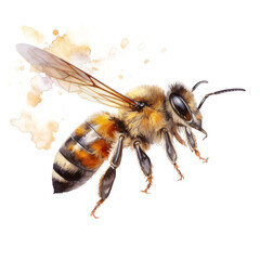 Honey bee isolated. Illustration AI Generative.