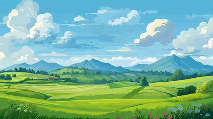 Obraz premium landscape with mountains and blue sky