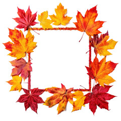 Naklejka na ściany i meble Autumn leaves frame. Illustration AI Generative.