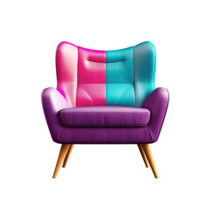 Naklejka premium Modern vivid armchair isolated. Illustration AI Generative.