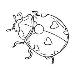 Ladybug vector. Suitable for animal or insect icon, sign or symbol.