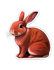 Obraz premium Red bunny sticker