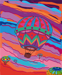 Fototapeta na wymiar aerostat, air balloon, colorful balloon,