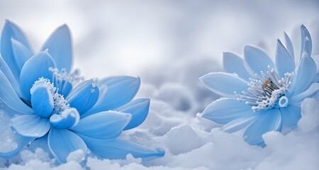Pastelowe tło kwiaty, niebieskie Dalie. Generative AI