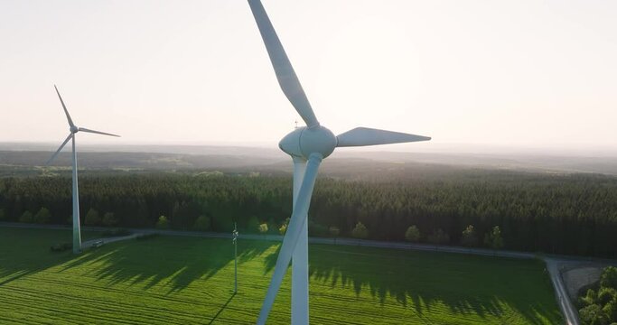 Wind Power Aerial Footage