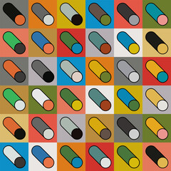Vector image of perspective cylinders. Seamless pattern. Poster, flyer.