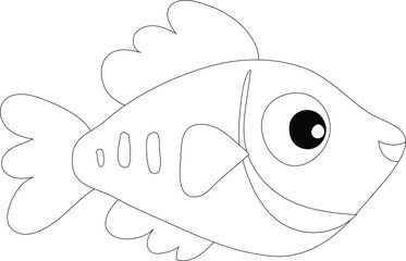 Cartoon fish animal vector graphic