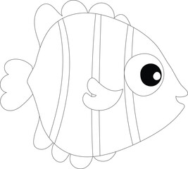 Cartoon fish animal vector graphic
