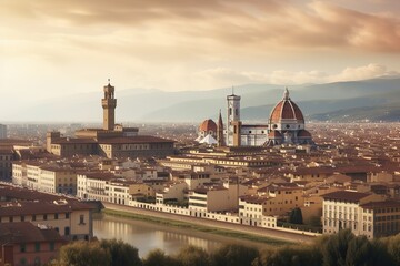 Fototapeta na wymiar Florence Italy romantic holiday destination , generative artificial intelligence 