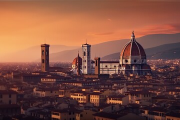 Florence Italy romantic holiday destination , generative artificial intelligence
 - obrazy, fototapety, plakaty