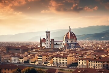 Fototapeta premium Florence Italy romantic holiday destination , generative artificial intelligence 