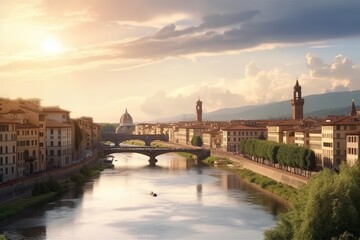 Fototapeta na wymiar Florence Italy romantic holiday destination , generative artificial intelligence 