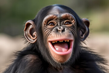 A close up of a monkey with its mouth open
