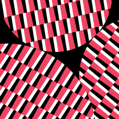 Seamless pattern. Vector image of rectangles and trapezoids in bright colors. Three colours. Poster, cover template, fabric printing, packaging, business cards.