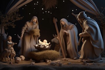 Fototapeta na wymiar Nativity scene, generative artificial intelligence 