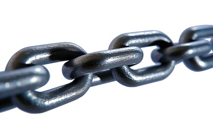 Fototapeta premium Steel Chain on a white Background. Generative AI