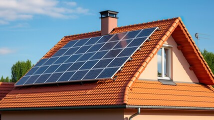 Fototapeta premium Solarzellen, Nachhaltige Energie der Zukunft. Generative AI