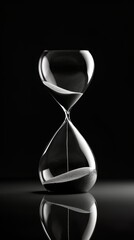 Sand running through an hourglass. Generative AI