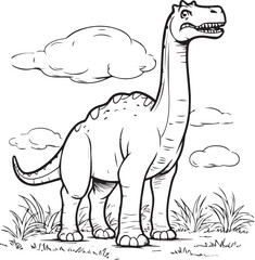 Argentinosaurus Huinculensis, colouring book for kids, vector illustration