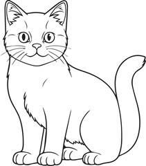 Obraz premium A Cat , colouring book for kids, vector illustration