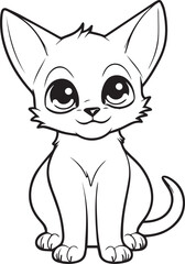 Obraz premium A cat , colouring book for kids, vector illustration
