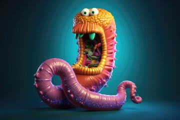 Fototapeta premium 3d rendered illustration of a microbe, virus, monster, ai
