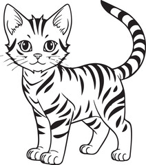 Fototapeta na wymiar A Cat , colouring book for kids, vector illustration
