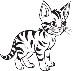 Fototapeta na wymiar A Cat , colouring book for kids, vector illustration