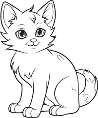 Obraz premium A Cat , colouring book for kids, vector illustration