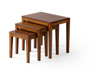 coffee table isolated white background . wooden