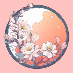 Illustration with Floral Elements and Copy Space. Generative ai - 610431970