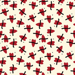 Valentines Day pattern with vibrant expressive lips.