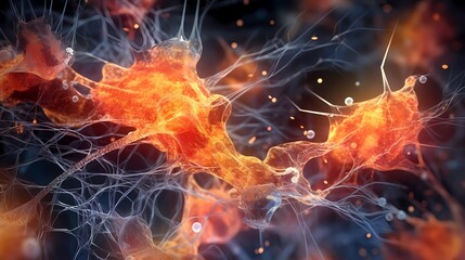 Neurons Unveiled: AI Image Reveals Intricate Neural Network - image created with artificial intelligence AI