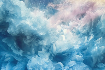 Fototapeta na wymiar soft and dreamy depictions, sky blue and white. AI generative