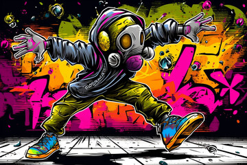 Urban street art graffiti drawing. Generative ai