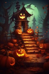Halloween background. Illustration Generative AI