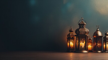 Fototapeta premium Islamic holiday background. Illustration AI Generative